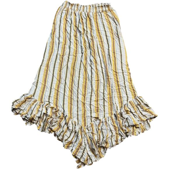 Angie Y2K  Pinstripe Asymmetrical Boho Maxi Skirt - Picture 1 of 4
